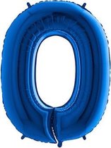 Folieballon cijfer 0 blauw (100cm)