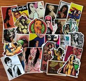 Coole sticker mix met 50 verschillende afbeeldingen van dames - Sexy ladies voor laptop, skateboard, auto, muur, wc etc.
