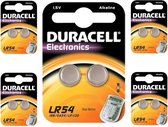 10 Stuks (5 Blisters a 2st) - Duracell G10 / LR54 / 189 / AG10 Alkaline knoopcel batterij