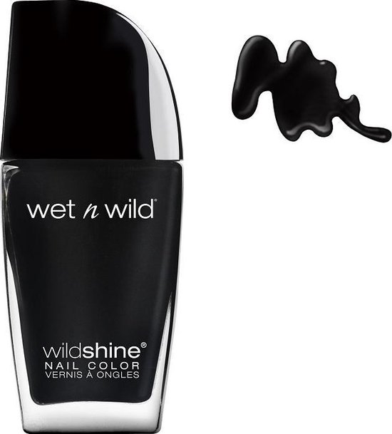 Wet 'n Wild Wild Shine Nail Color - 485D Black Créme - Zwart - Nagellak -   ml 