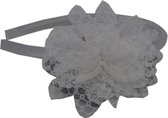 Jessidress Haar diadeem met haarbloemen - Wit