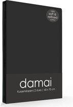 Damai Katoen Kussensloop - zwart-99 60x70