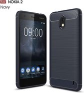 Armor Brushed TPU Back Cover - Nokia 2 Hoesje - Blauw