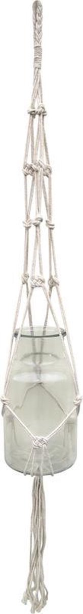 Lavandoux - Hangende Macramé Terrarium - Plantenhanger - Ø14 cm - Crème