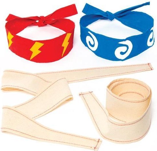 Bandeaux en tissu ninja pour les enfants à teindre, décorer et porter lors  d'une