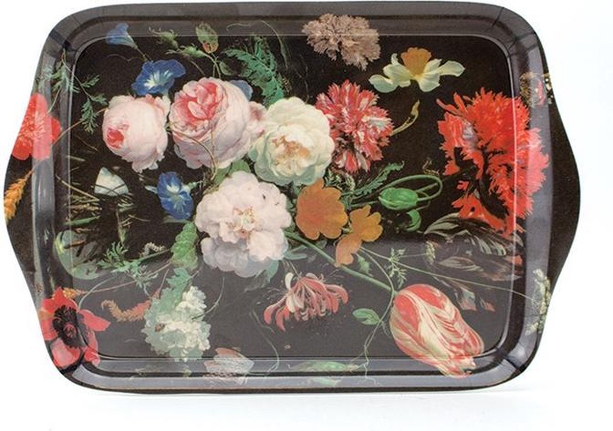 Dienblaadje, Mini, 21 x 14 cm, De Heem, Vaas met bloemen
