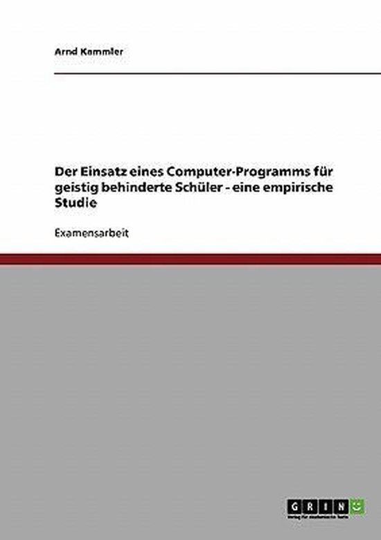 Der Einsatz eines Computer-Programms für geistig behinderte ... - cover