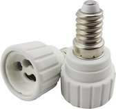 E14 fitting - GU10 fitting verloopfitting 2 stuks | wit 230V AC