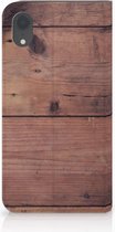 Geschikt voor iPhone XR Bookcover met magneetsluiting Old Wood