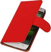 HTC Desire 816 Book Case Effen Rood Hoesje