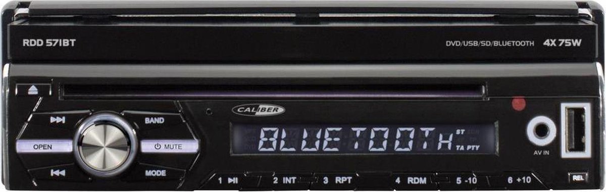 Wederzijds De trommel Caliber RDD571BT - Autoradio met klapscherm, FM radio, Bluetooth, USB ,  4x75W - Zwart | bol.com