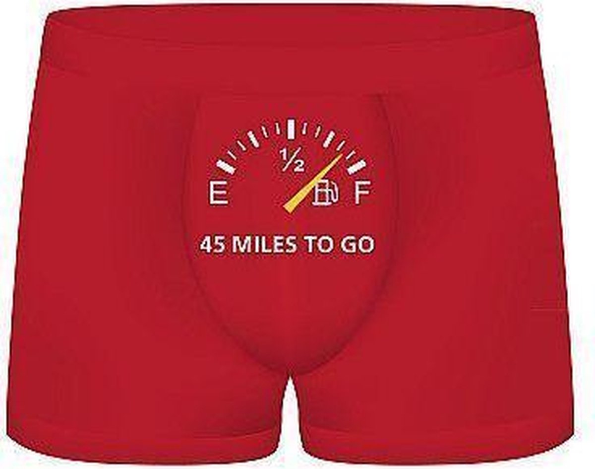 Shots S-Line grappig ondergoed voor mannen Funny Boxers - 45 Miles To Go rood
