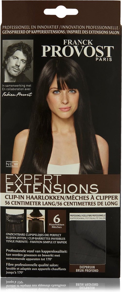 Franck Provost Expert Extensions clip-in haarlooken diepbrun