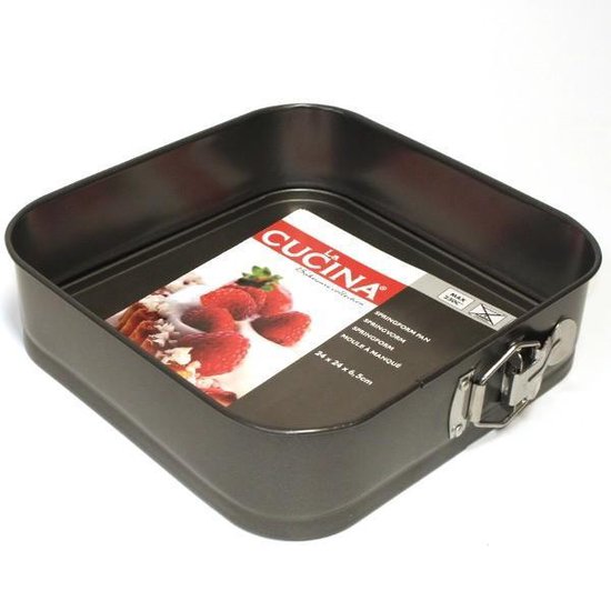DoaBuy springvorm vierkant 24 x 24 x 6.5 cm antraciet