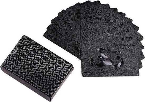 Afbeelding van het spel Luxe kaartspel - speelkaarten - zwart - waterbestendig