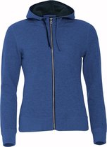 Clique Classic Hoody FZ Ladies Blauw Melange maat S