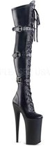 Pleaser Plateau Overknee Laarzen -38 Shoes- BEYOND-3028 Paaldans schoenen Zwart