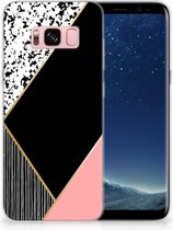Samsung Galaxy S8 Siliconen Backcover Black Pink Shapes
