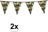 2x Camouflage vlaggenlijn 6 meter - Vlaggenlijnen met legerprint