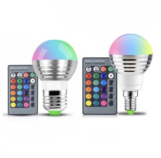 Misleidend Lucht Voorwaarde LED Lamp Met afstandsbediening - Alle kleuren instelbaar - 3W A+ - E27 -  lamp +... | bol.com