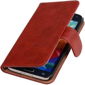 Samsung Galaxy Note 3 Neo - Hout Rood Booktype Wallet Hoesje