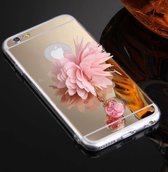 Voor geschikt voor iPhone 6 Plus & 6s Plus bloem ketting hanger galvaniseren spiegel TPU beschermende Case(Gold)