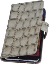 Samsung Galaxy Note 3 Neo - Croco Beige Booktype Wallet Hoesje