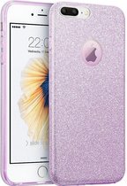 iPhone 7 Plus & 8 Plus Hoesje - Glitter Back Cover - Paars