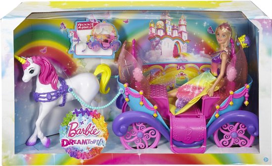 Etna twist domesticeren Barbie Eenhoorn En Koets Speelset 3-delig | bol.com