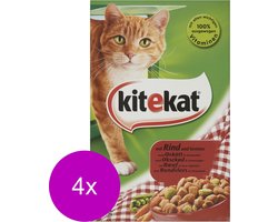 Cadeau het kan Oppositie Kitekat Brokjes Rund&Groente - Kattenvoer - 4 x 1 kg | bol.com