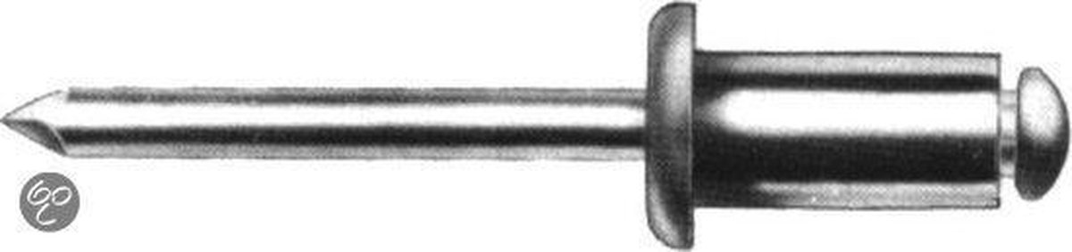 Gesipa 1433500 Standaard blindklinknagel - Platbolkop - Open - AL/ST - 5,0 x 6mm (500st)