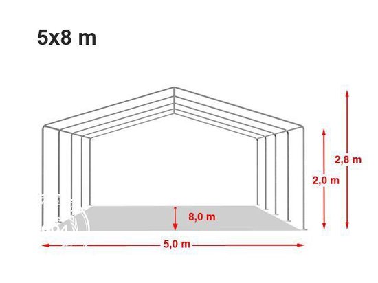 Weidetenten 3,3x6,0 m, PRIMEtex zeil 2300, donkergroen, bodem aarde