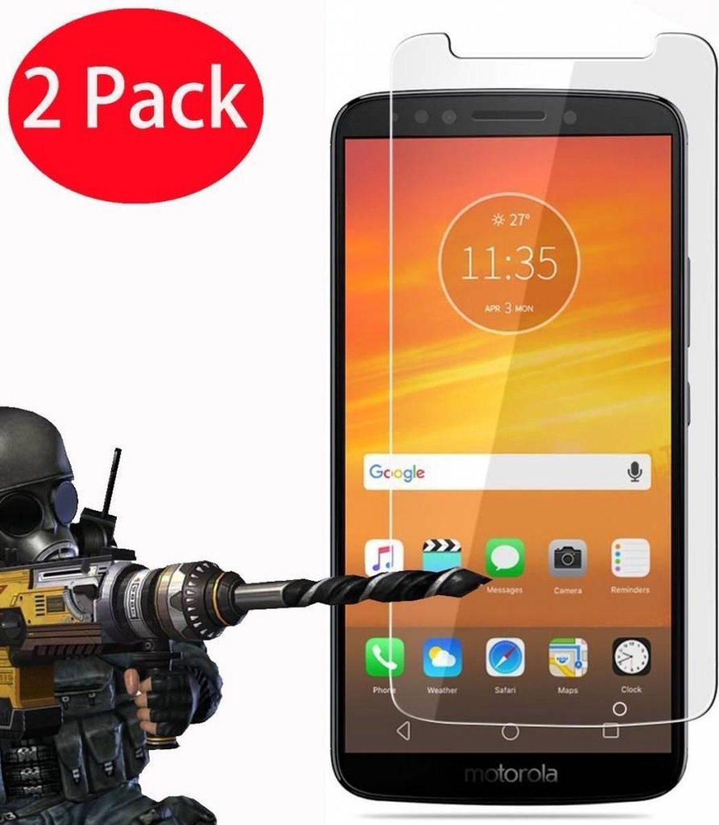 2 Pack - Geschikt voor Motorola Moto E5 Screenprotector / Tempered Glass Screen