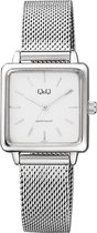 Q&Q Vierkant dames horloge zilverkleurig QB51J201