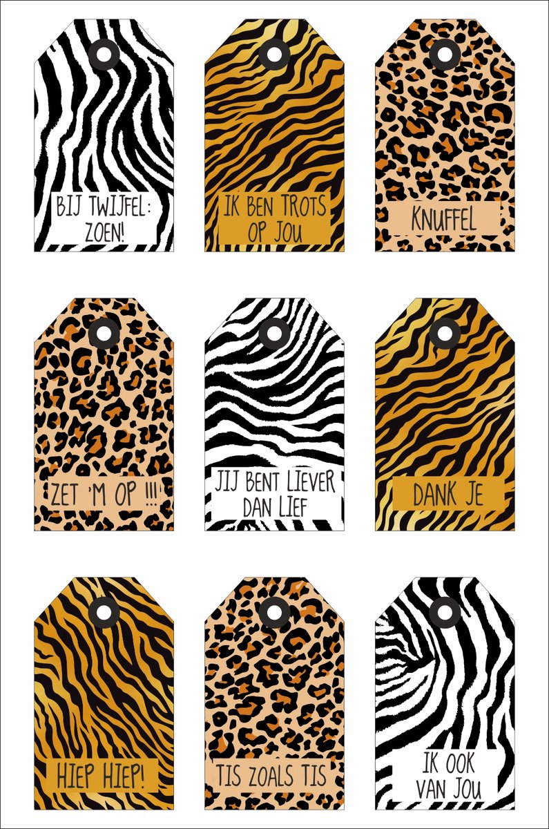 Wildlife Kaartjes Set - NL - 27 Stuks - Kleine Kadokaartjes
