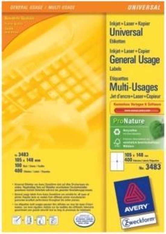 Étiquette d'imprimante Avery 3483
