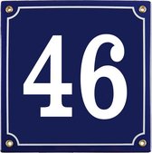Emaille huisnummer blauw nr. 46