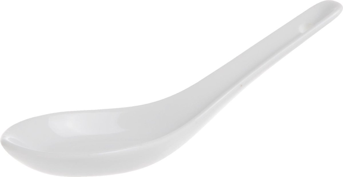 Cosy&Trendy Apero Rijstlepel - Porselein - 14 cm - Wit - Set-6
