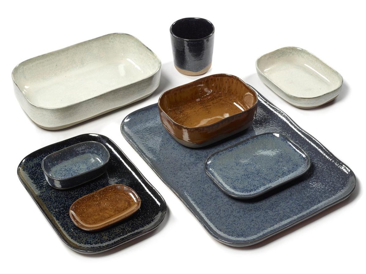 Serax - Merci La Nouvelle Table - Diep Bord S - Blauw/Grijs - 8 stuks