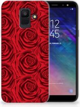 Geschikt voor Samsung Galaxy A6 (2018) Uniek TPU Hoesje Red Roses