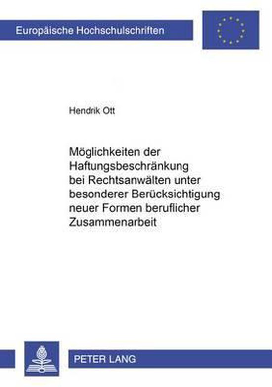 Möglichkeiten der Haftungsbeschränkung bei Rechtsanwälten ... - cover
