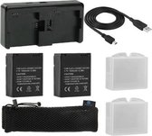 Proqam® 2x Accu / Batterij + Quickcharger GoPro Hero 3 / 3+ (externe oplader) 7 in 1 power pack