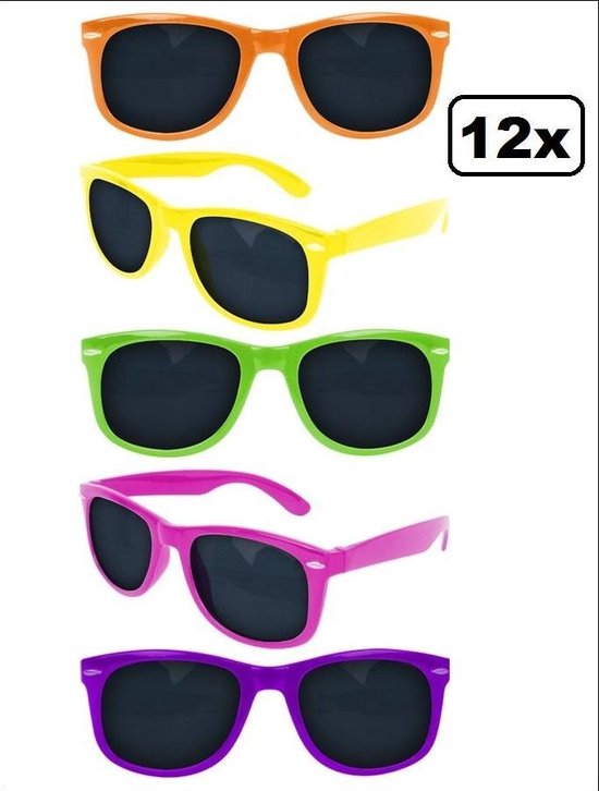 12x lunettes de soleil Blues Brother couleurs assorties | bol.com