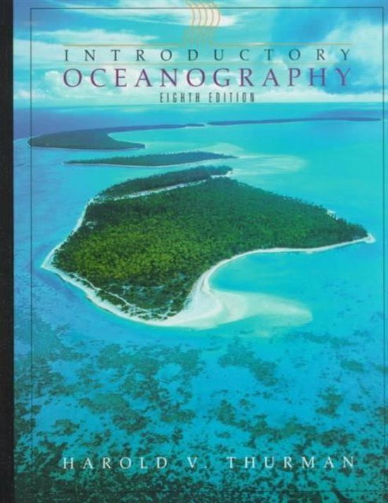 Boek "Introductory Oceanography, Eighth Edition" van Harold V. Thurman met eiland en oceaan op de cover.