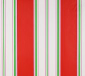 Dutch Wallcoverings Papierbehang streep - rood/roze/groen
