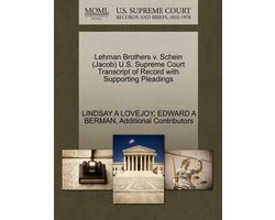 Lehman Brothers V. Schein (Jacob) U.S. Supreme Court Transcript of Record with Supporting Pleadings