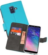 Booktype Telefoonhoesjes - Bookcase Hoesje - Wallet Case -  Geschikt voor Samsung Galaxy A6 (2018) - Blauw