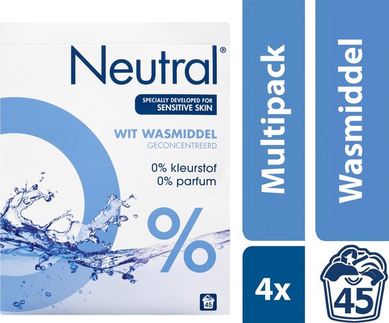 Neutral Waspoeder Wit Parfumvrij 45 Wasbeurten Voordeelverpakking