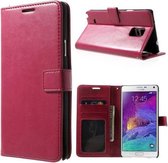 Cyclone wallet hoesjes Samsung Galaxy Note 4 roze