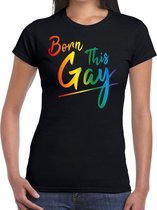 Born this Gay pride t-shirt zwart voor dames M